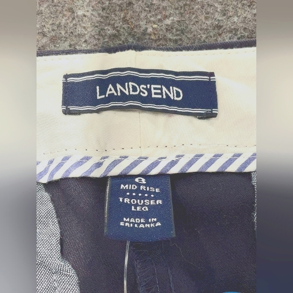 Lands’ End Mid Rise Trouser Pants in Navy | Size 8 | NWT - Picture 5 of 8